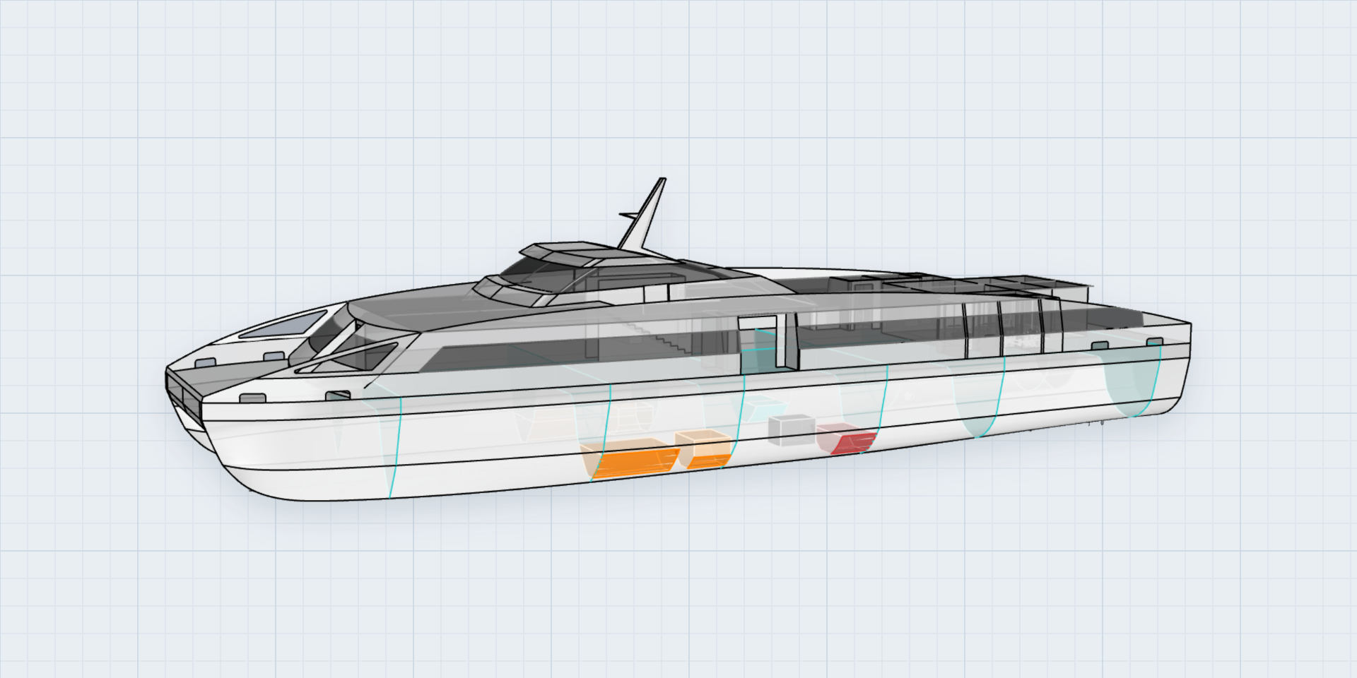 Profile view with general arrangement